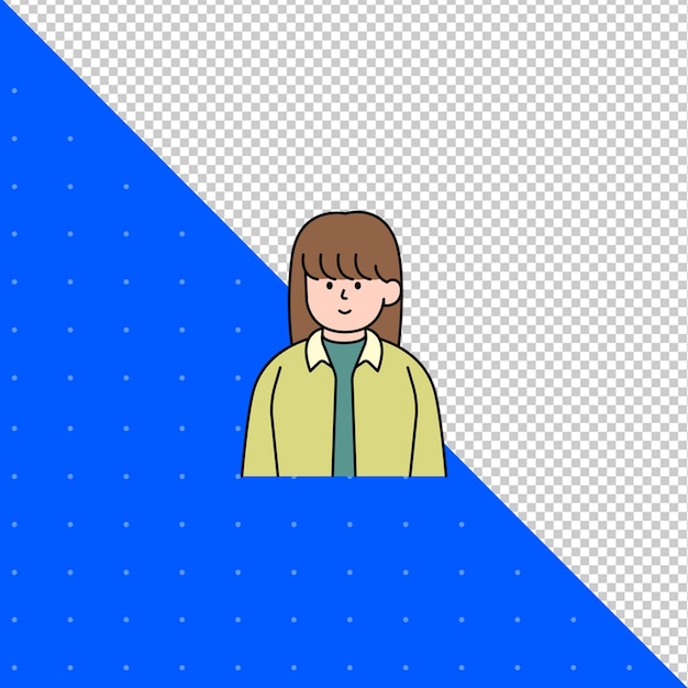 Illustrazione disegnata a mano Vettore piatto di umano per profili avatar e progetti PNG trasparente BG
