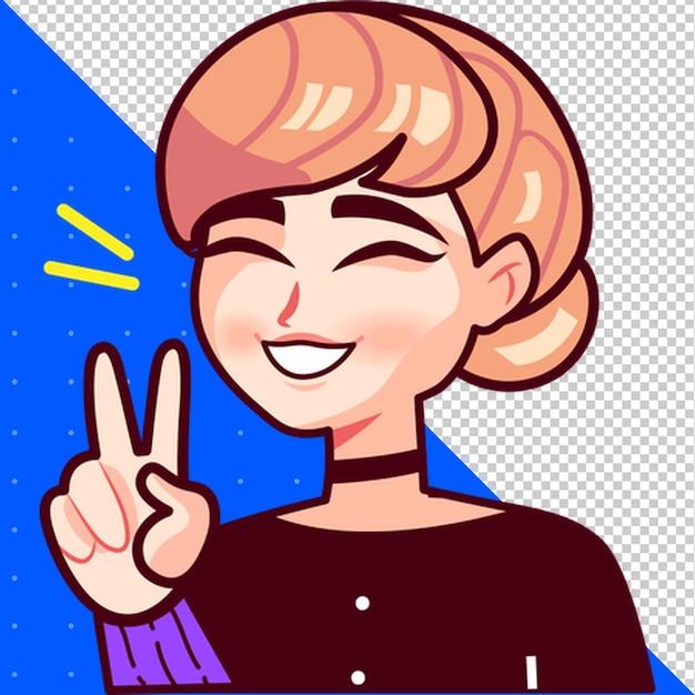 Illustrazione disegnata a mano Vettore piatto di umano per profili avatar e progetti PNG trasparente BG