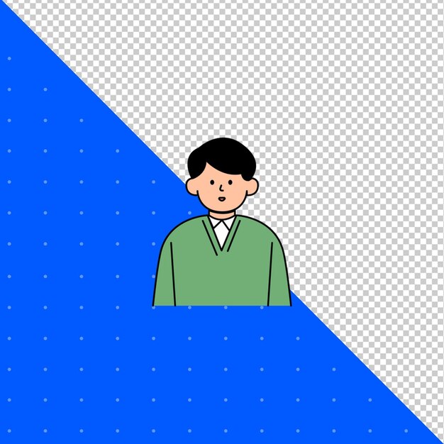 Illustrazione disegnata a mano Vettore piatto di umano per profili avatar e progetti PNG trasparente BG