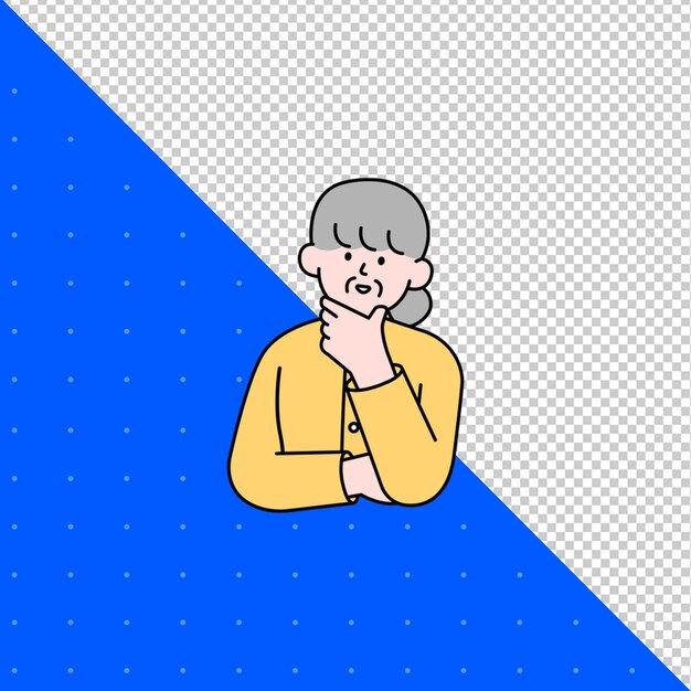 Illustrazione disegnata a mano Vettore piatto di umano per profili avatar e progetti PNG trasparente BG