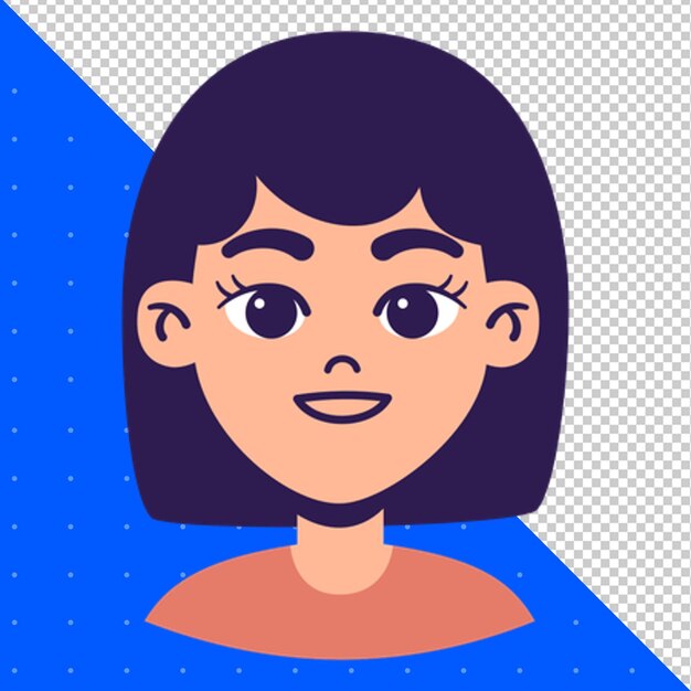 Illustrazione disegnata a mano Vettore piatto di umano per profili avatar e progetti PNG trasparente BG