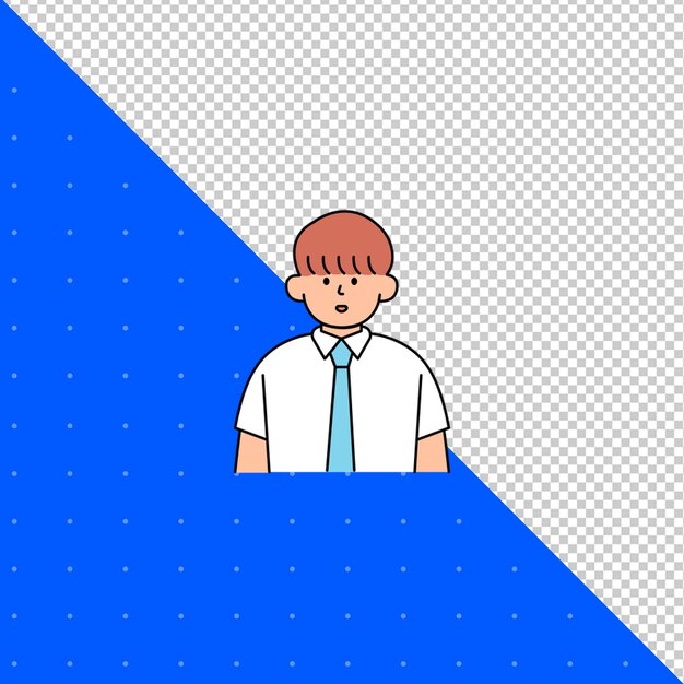 Illustrazione disegnata a mano Vettore piatto di umano per profili avatar e progetti PNG trasparente BG