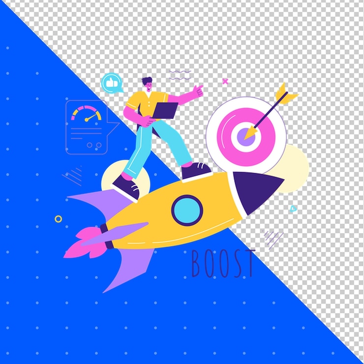 PSD illustrazione disegnata a mano vettore piatto per lavoro ufficio affari e progetti sfondo trasparente png