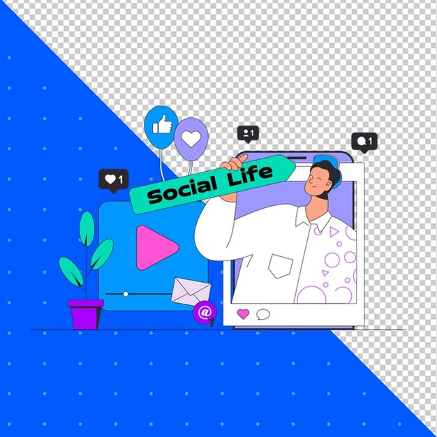 Illustrazione disegnata a mano vettore piatto per lavoro ufficio affari e progetti sfondo trasparente PNG