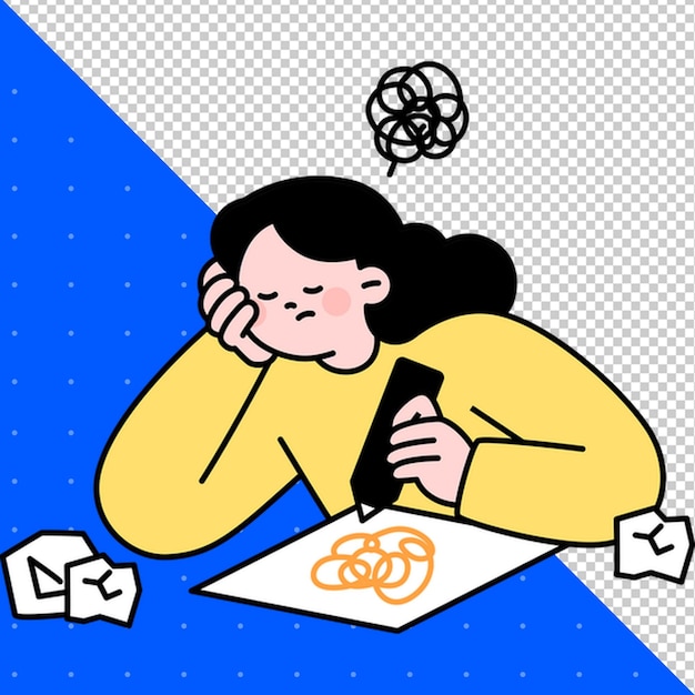 Illustrazione disegnata a mano vettore piatto per lavoro ufficio affari e progetti sfondo trasparente PNG