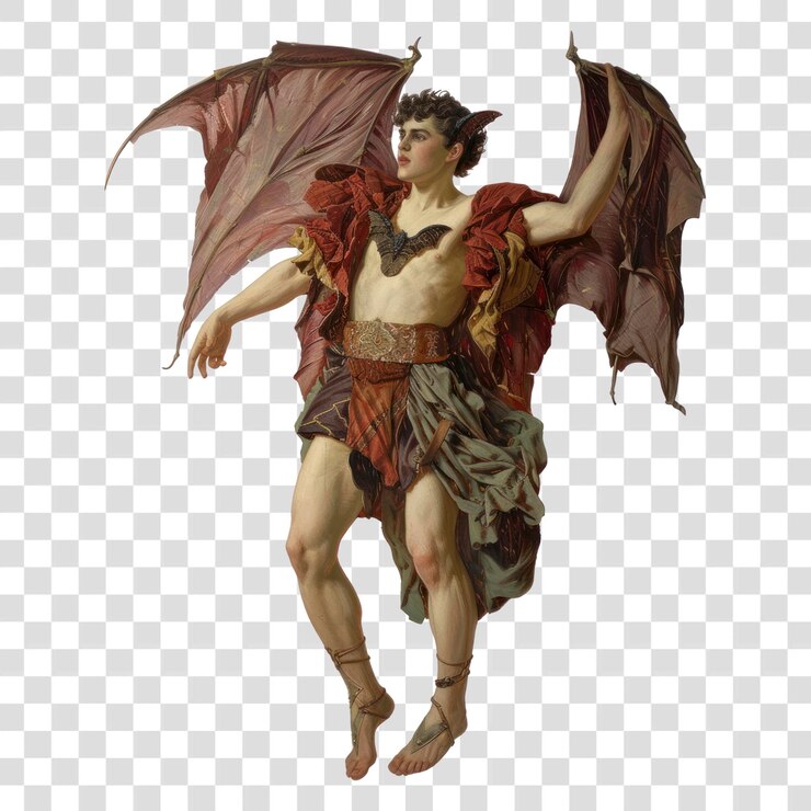 PSD illustrazione fantastica dell'uomo alato png