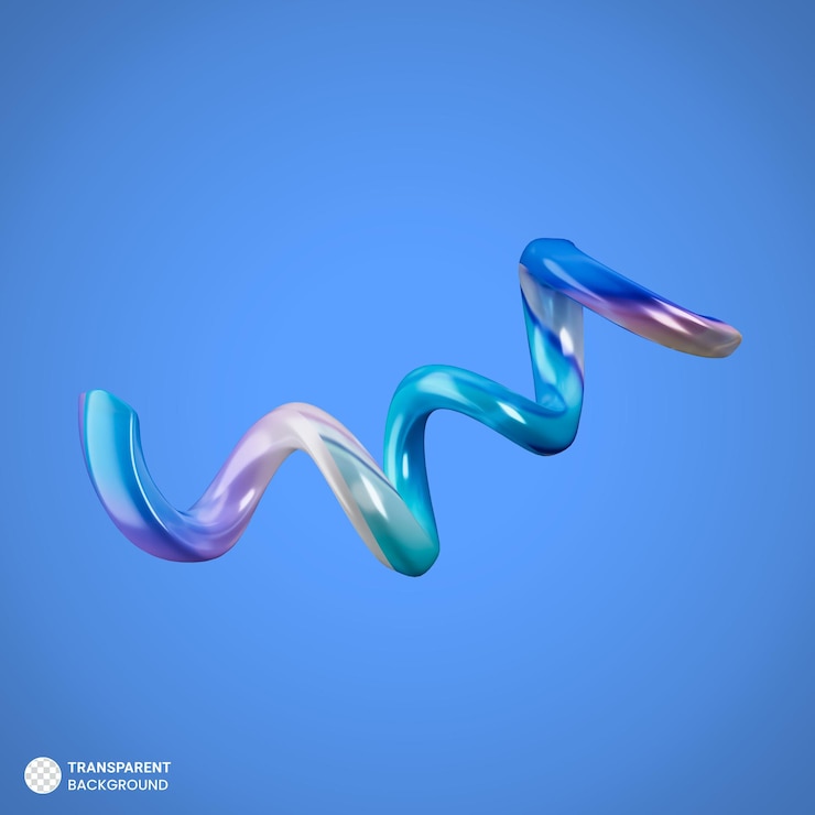 PSD illustrazione geometrica dell'icona a forma di spirale 3d