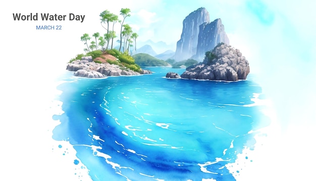 Illustrazione in acquerello della Giornata mondiale dell'acqua