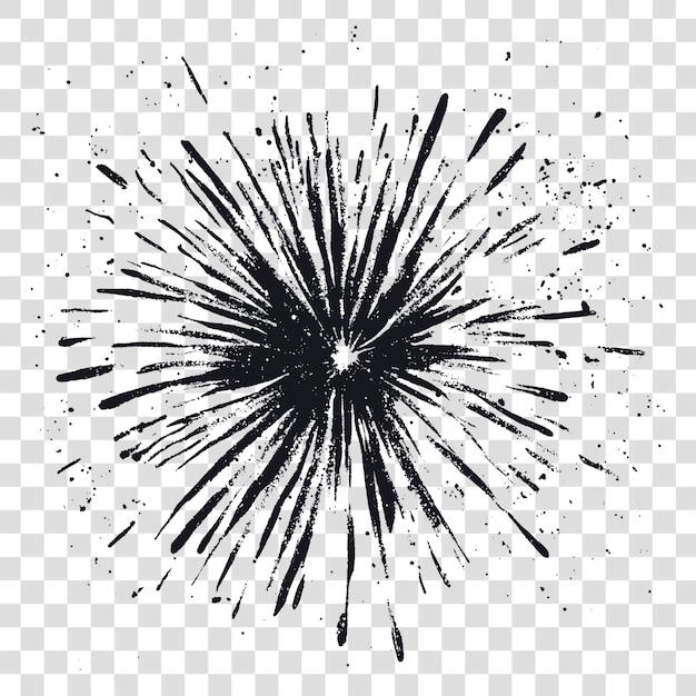 Illustrazione in serigrafia PNG di un buon anno nuovo design arte nera