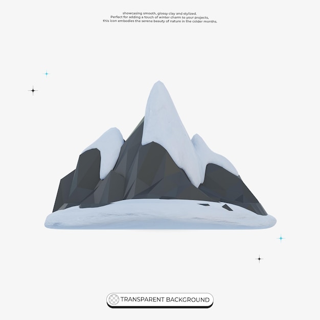 Illustrazione in stile cartone animato di una vetta di montagna innevata