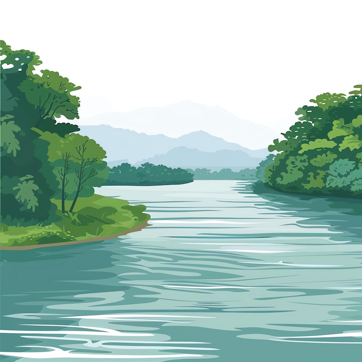 PSD illustrazione indiana del fiume brahmaputra