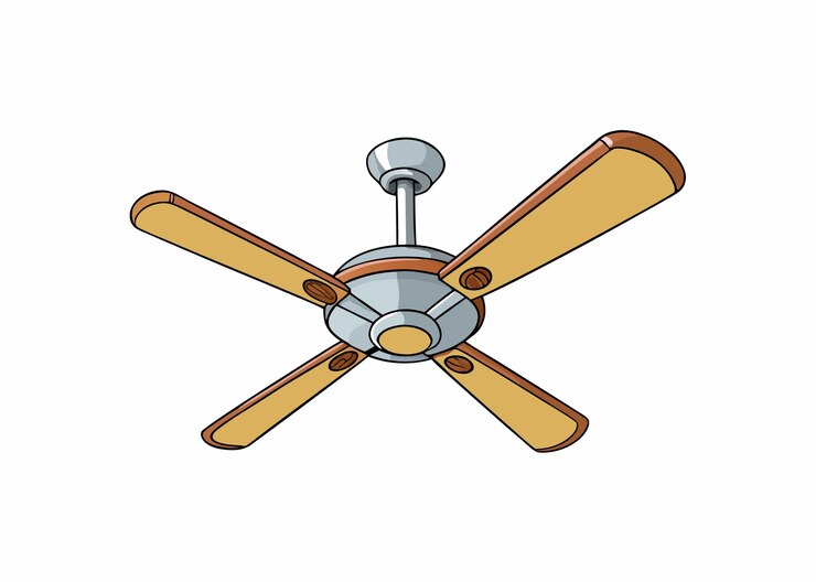 PSD illustrazione moderna del ventilatore a soffitto