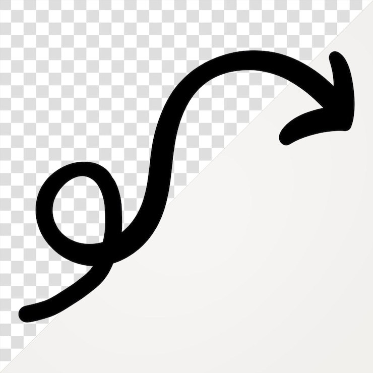PSD illustrazione nera semplice della linea ricca della freccia png