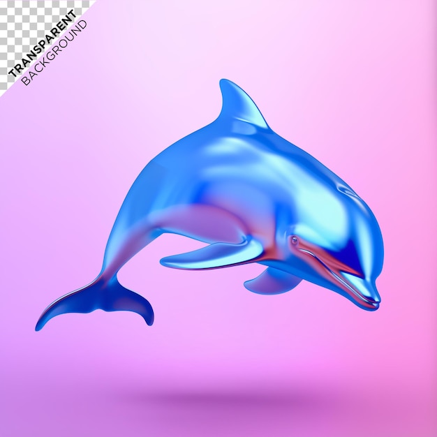 Illustrazione olografica 3D del delfino