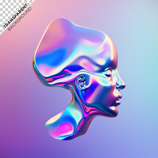 Illustrazione olografica 3d del fluido della testa