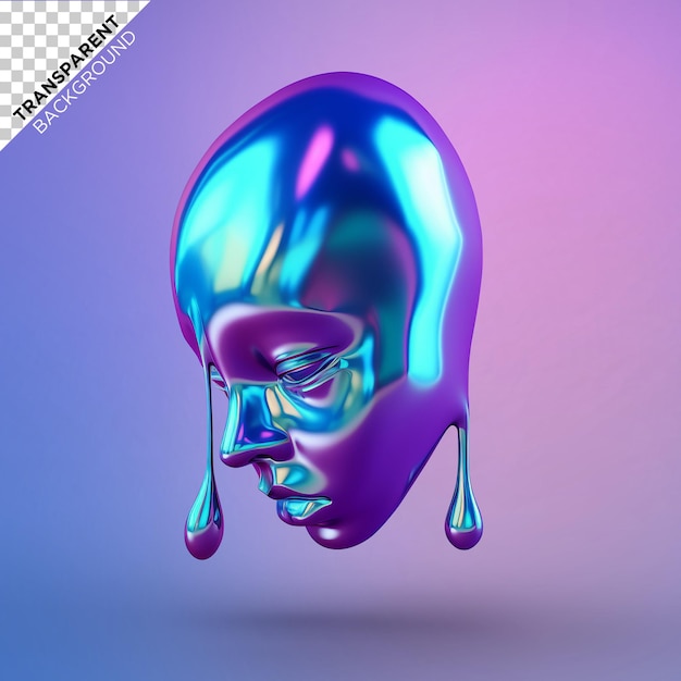 Illustrazione olografica della testa liquida