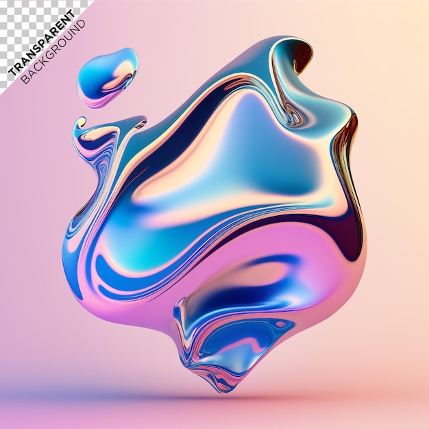Illustrazione olografica fluida 3D