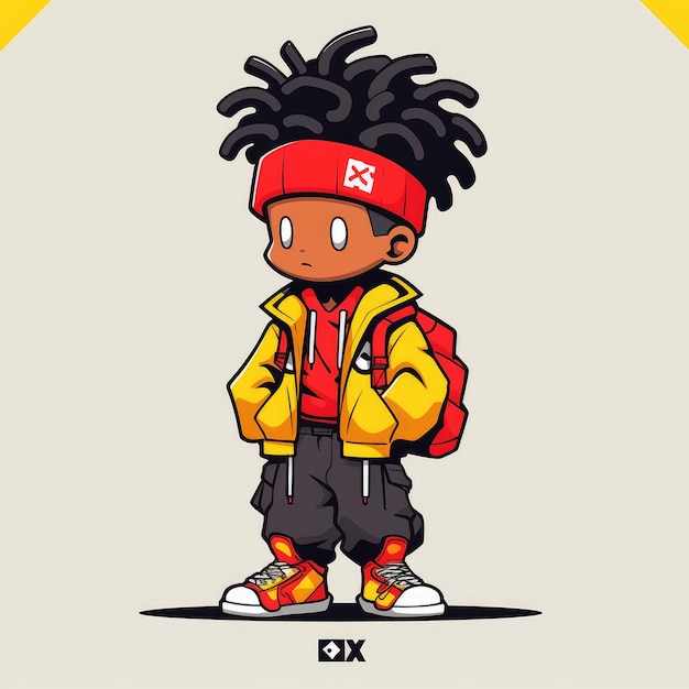 Illustrazione personalizzata di personaggi hiphop cool per il tuo design di maglietta