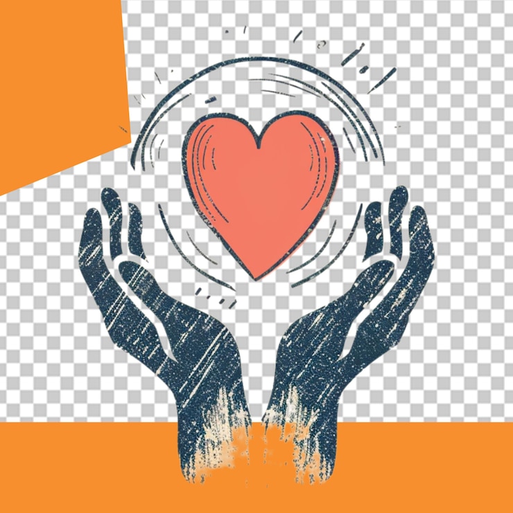 PSD illustrazione png di beneficenza
