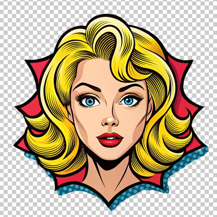 PSD illustrazione pop art di una giovane donna