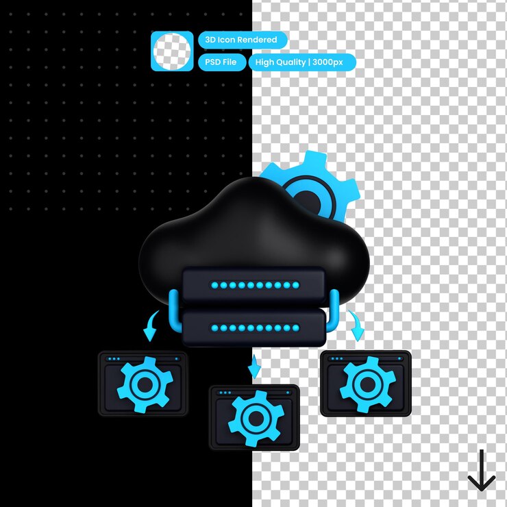 PSD illustrazione psd 3d del sistema cloud