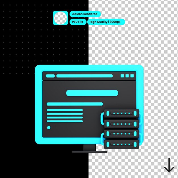 Illustrazione PSD 3D della gestione dei dati