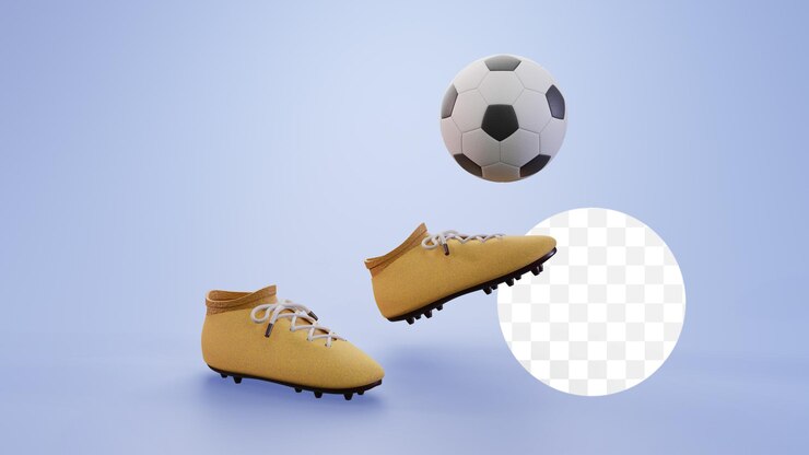 Illustrazione PSD 3D di una partita di calcio