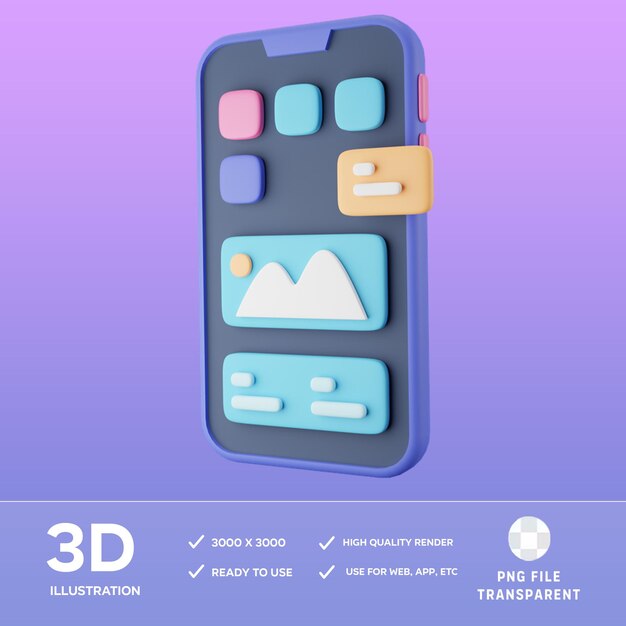 Illustrazione PSD per iPhone 3D