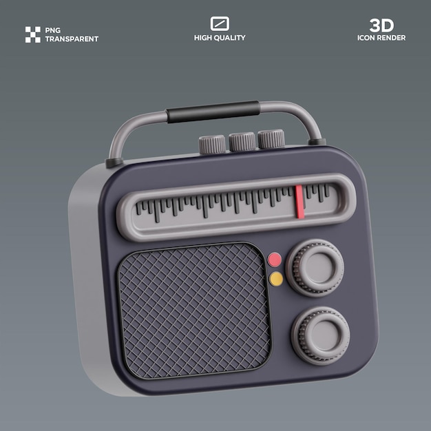Illustrazione PSD Radio 3D