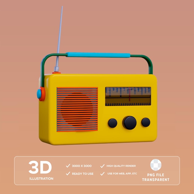 Illustrazione PSD Radio 3D