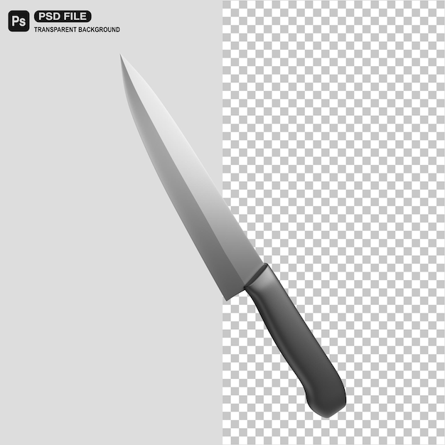 Illustrazione realistica dell'icona del coltello 3D