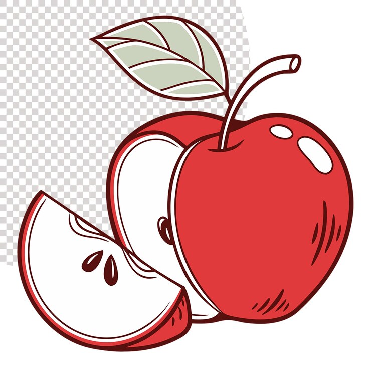 PSD illustrazione realistica della mela png perfetta per grafica di frutta fresca e progetti di cibo sano