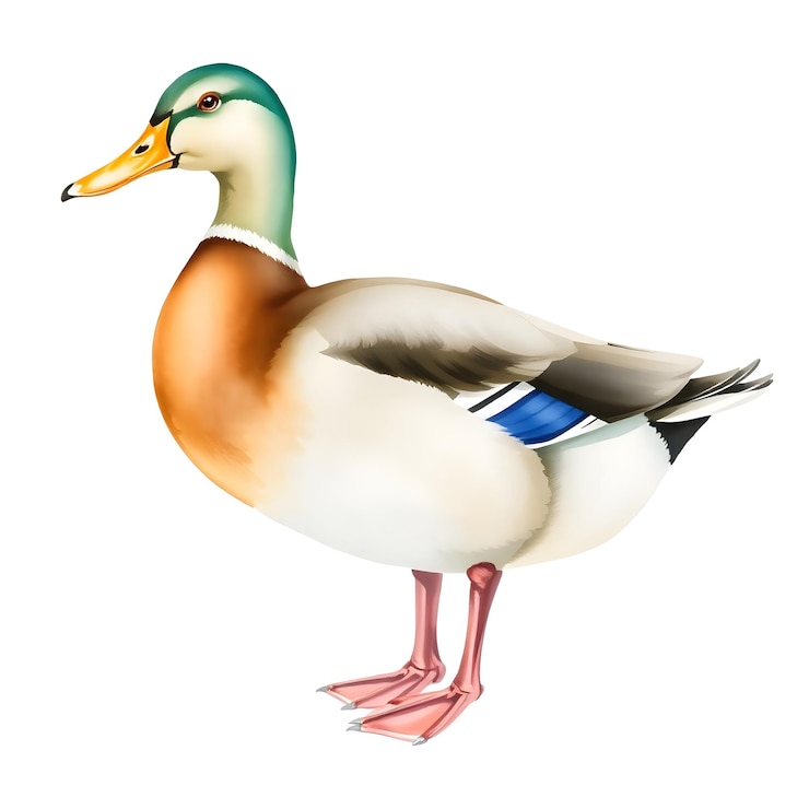 PSD illustrazione realistica di un maschio di anatra mallarda