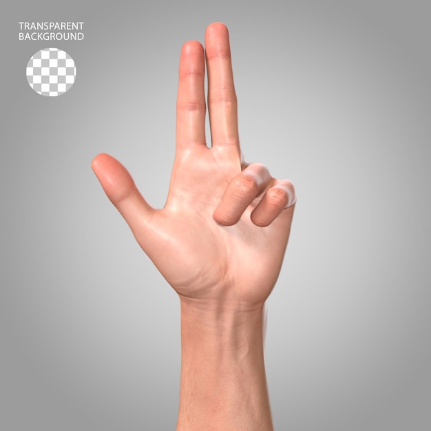 Illustrazione renderizzata in 3D isolata dal gesto della mano