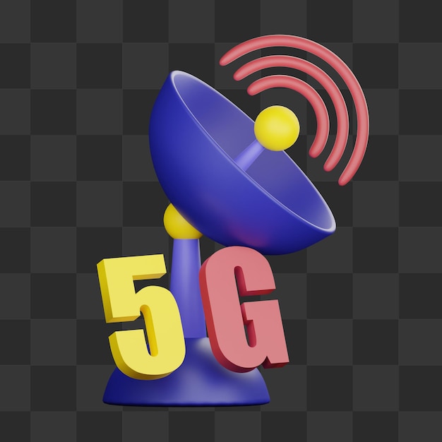 illustrazione satellitare di comunicazione wifi 3d 5g