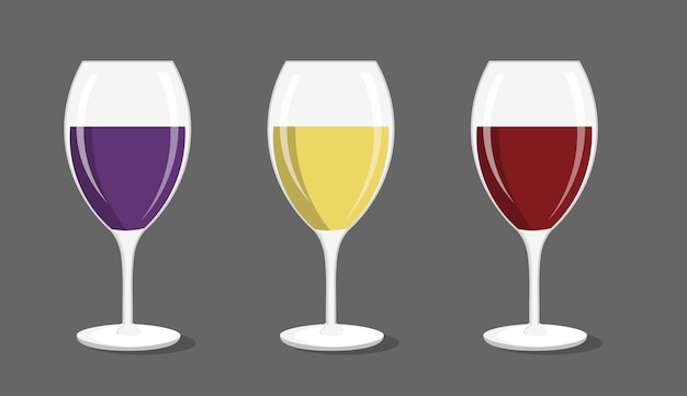 Illustrazione vettoriale di bicchieri di vino