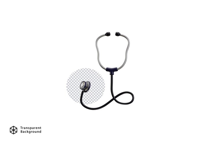 PSD illustrazione vettoriale di rendering 3d dell'icona dello stetoscopio medico