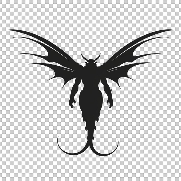 PSD illustrazione vettoriale di silhouette di una falena che vola isolata su uno sfondo bianco