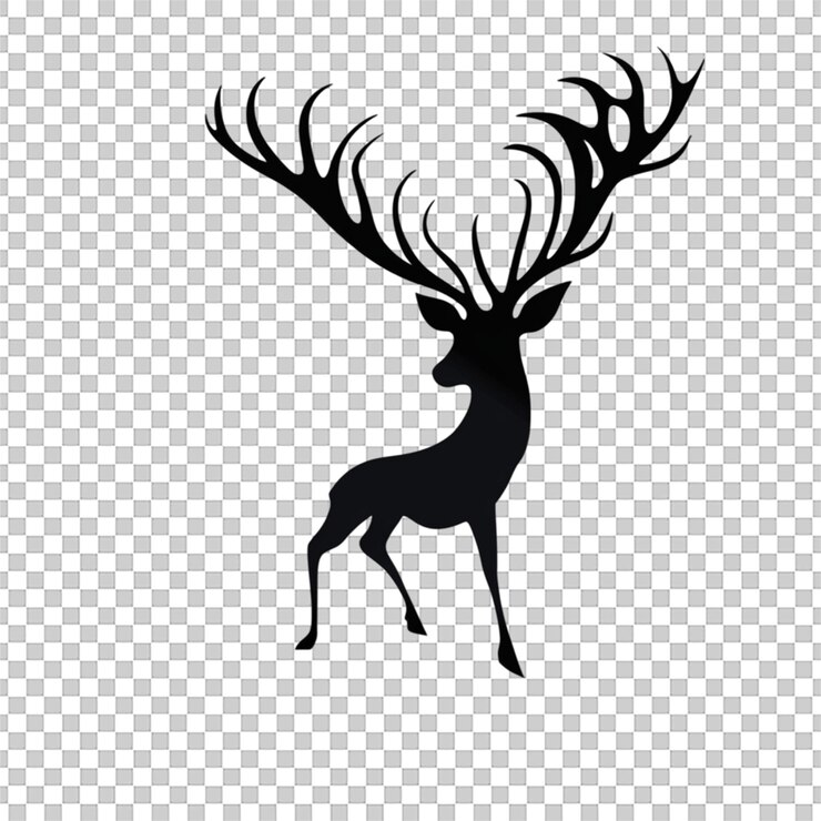 PSD illustrazione vettoriale di una silhouette di un cervo in piedi isolato su uno sfondo bianco
