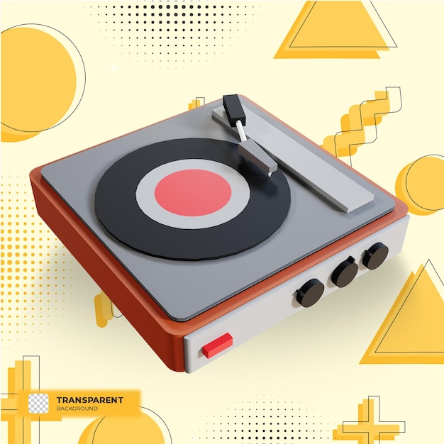 Illustrazioni 3d del giocatore del vinile