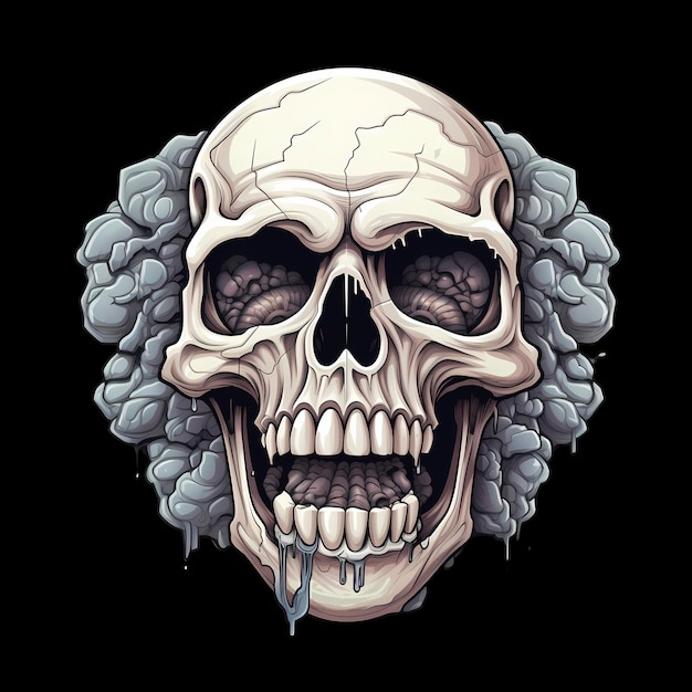 Illustrazioni d'arte del cranio per adesivi, t-shirt, poster, ecc.