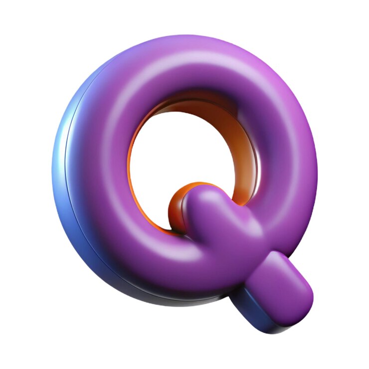 PSD illustrazioni dell'icona 3d dell'alfabeto q balloon
