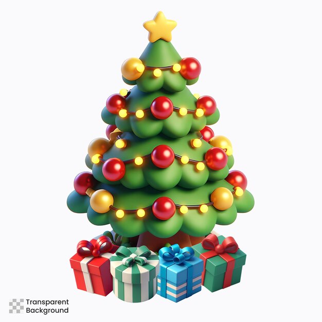 Illustrazioni di icone 3D dell'albero di Natale