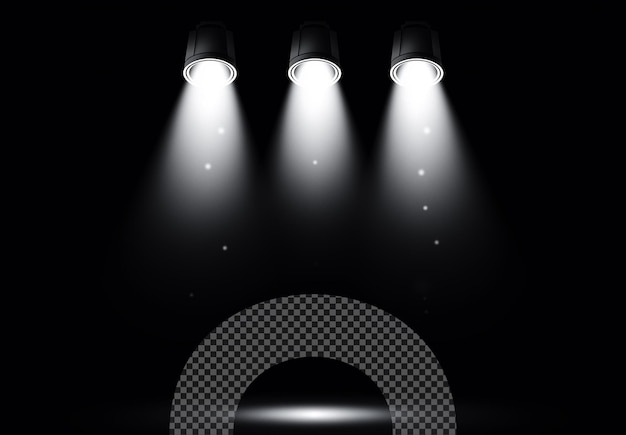 Iluminação de spotlights do palco