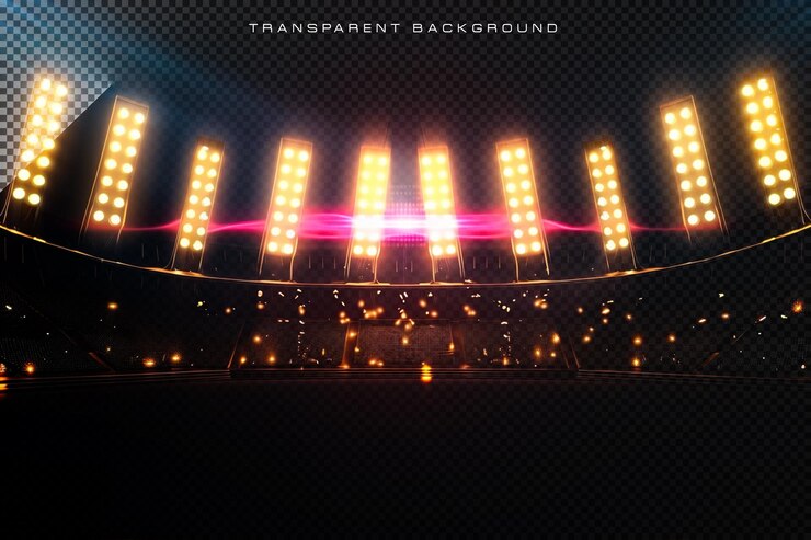 Iluminação do palco em fundo transparente