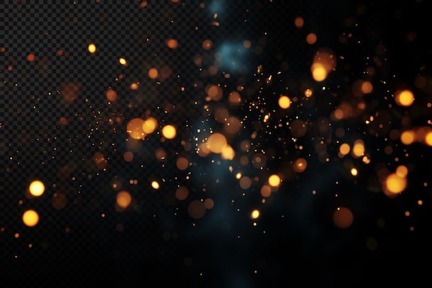 Iluminación bokeh sobre fondo transparente