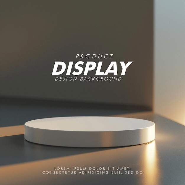 Iluminación de estudio de exhibición de productos en 3D diseño minimalista primer plano de un elegante podio de exposición de productos