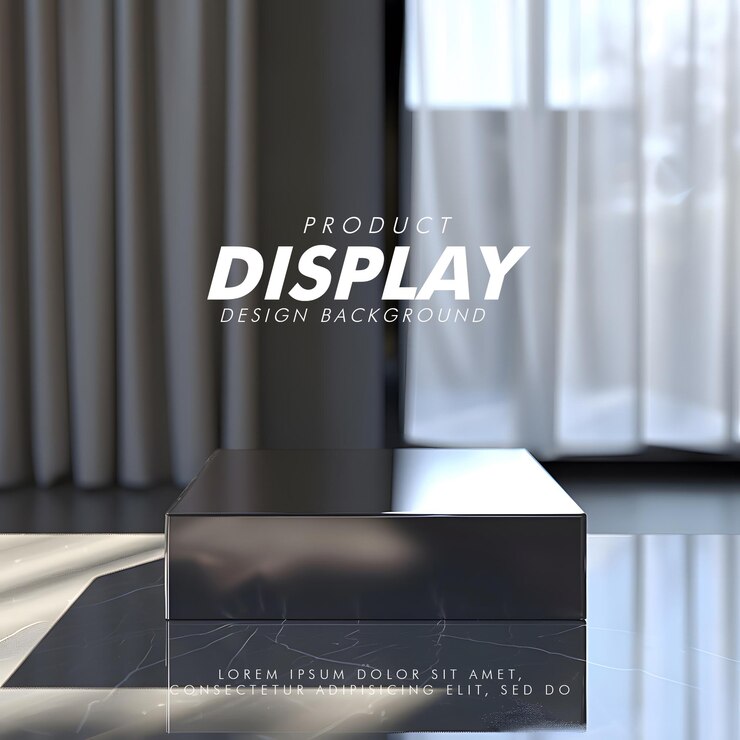 PSD iluminación de estudio de exhibición de productos en 3d diseño minimalista primer plano de un elegante podio de exposición de productos