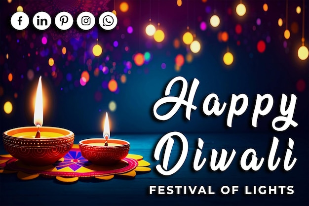 Iluminación de fondo de diwali