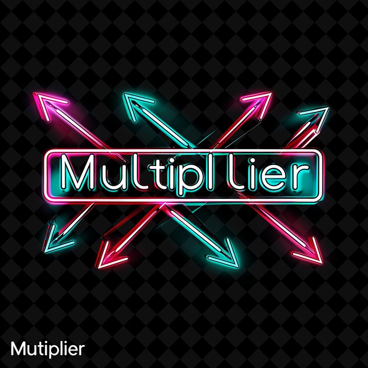 PSD iluminación de luces de neón de texto multiplicador con teal de neón un png diseños decorativos de puestos de venta y2k